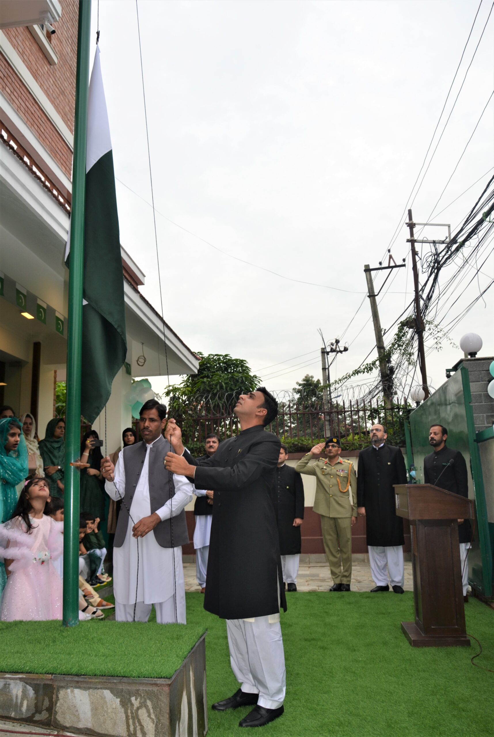 Flag hoisting ceremony held at Embassy of Pakistan
