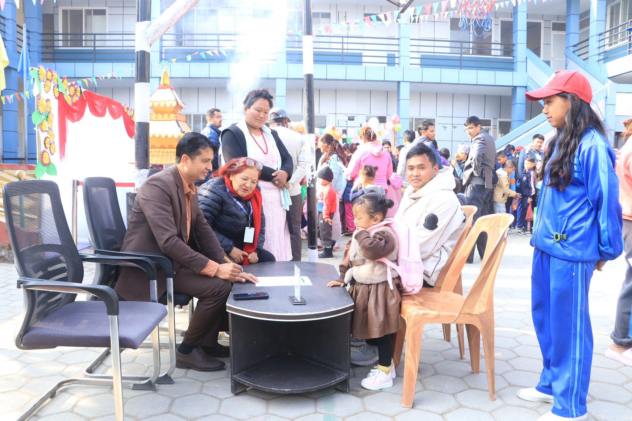 ग्रिन भिलेजमा अक्षरारम्भसहित सरस्वतीको अर्चना