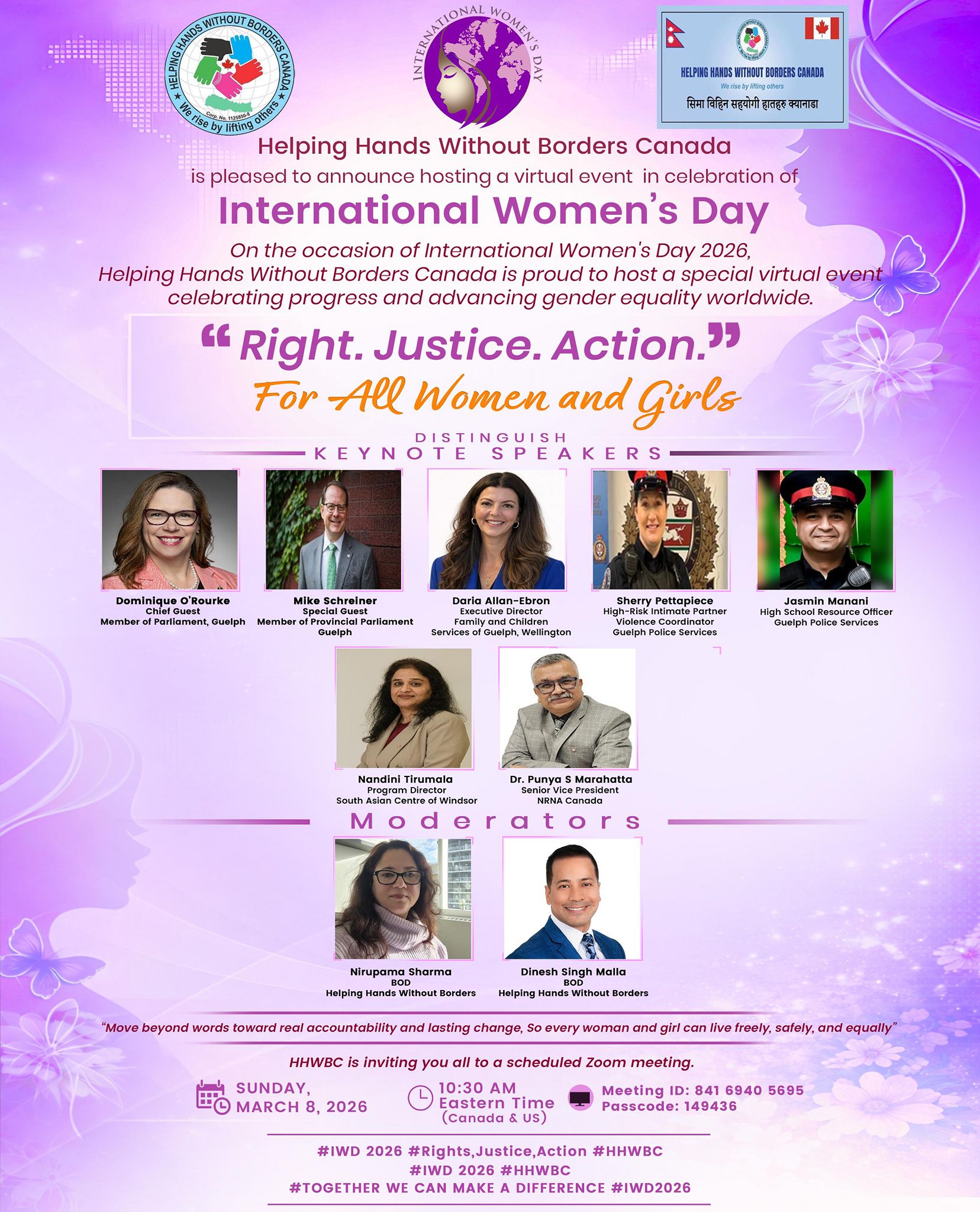 INVITATION : International Women’s Day, HHWB Canda