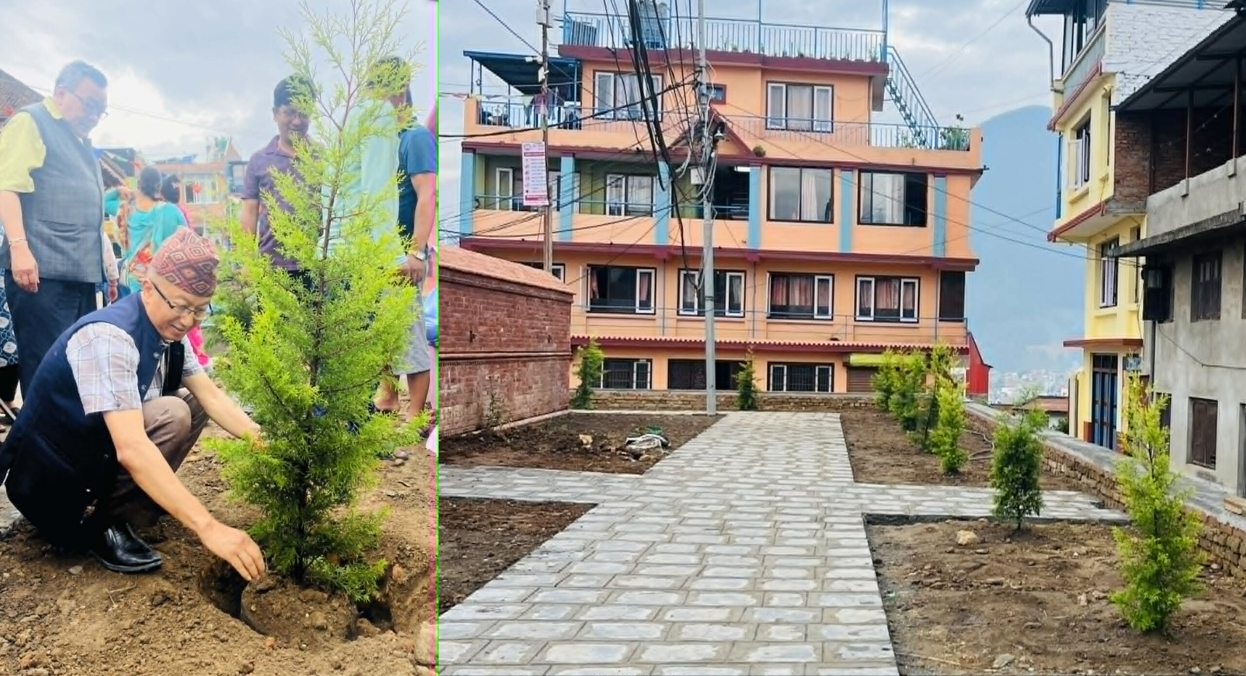कीर्तिपुरको चिलंचो विहारमा बृक्षरोपण, हरियाली प्रबर्ध्दन अभियान जारी