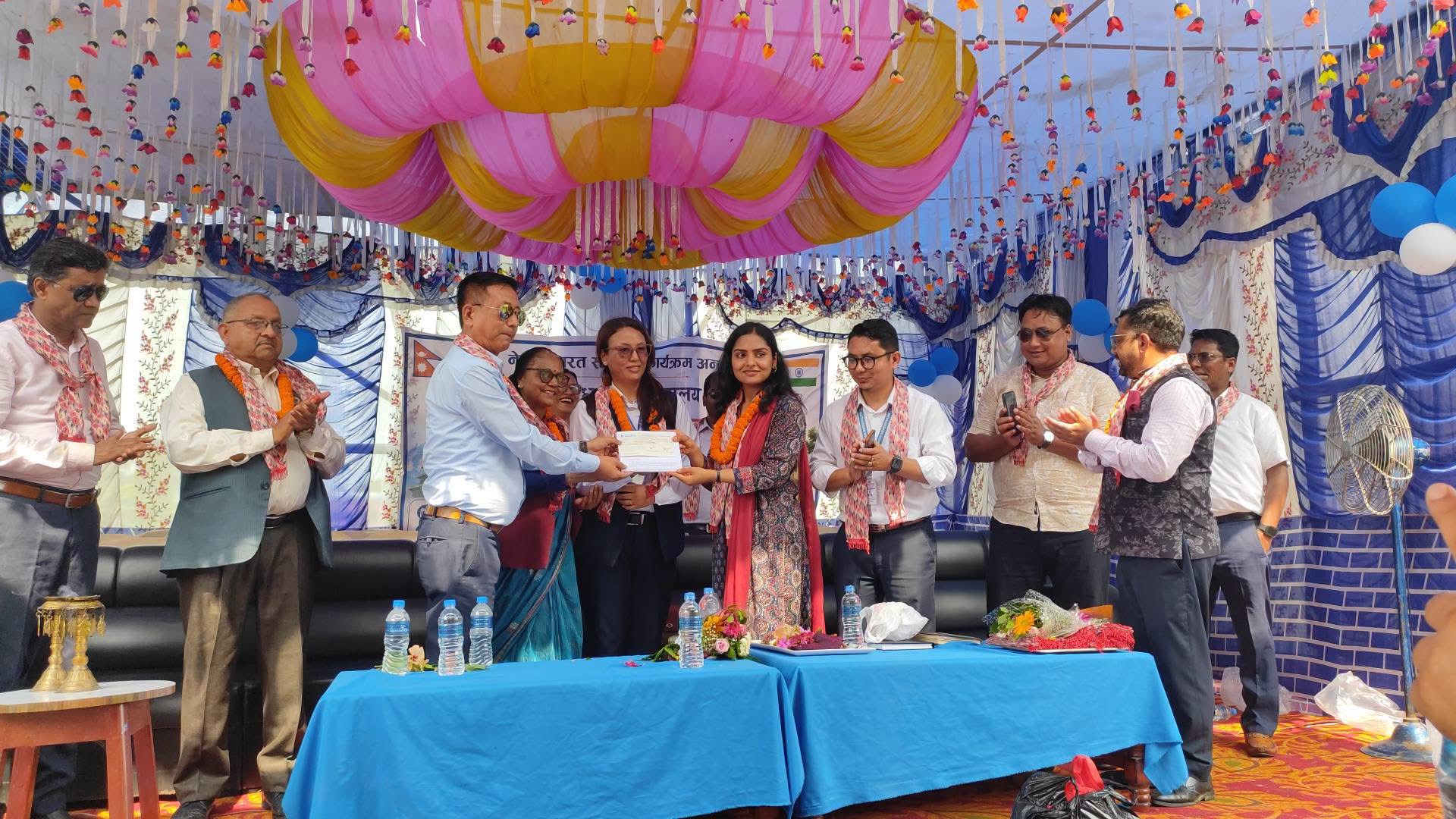 जनआदर्श माविको तीनतले १८ कोठे भवन निर्माणको शिलान्यास